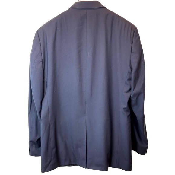 Michael Kors Men Blazer Coat Jacket 100% Wool Single Breasted Navy Blue Size 46R - Picture 2 of 8